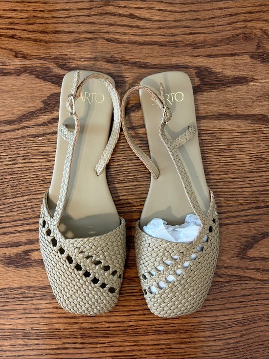 Franco Sarto Shoes - NEW Franco Sarto A-Ilona Beige Braided Women’s Slingback Sandals 7.5